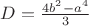 $D=\frac{4b^2-a^4}{3}$ $D=\frac{4b^2-a^4}{3}$