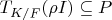 $T_{K/F}(\rho I) \subseteq P$