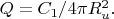 $Q =  C_1/4\pi R_u^2. $