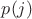 $p(j)$