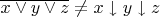 $\overline{x\vee y\vee z}\neq x\downarrow y \downarrow z$
