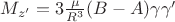 $M_{z&rsquo;}=3\frac{\mu}{R^3}(B-A)\gamma\gamma&rsquo;$