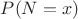 $P(N=x)$ $P(N=x)$