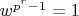 $w^{p^r-1}=1$