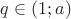$q\in(1;a)$