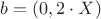 $b=(0, 2\cdot X)$