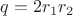 $q=2r_{1}r_{2}$