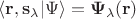 $\langle \mathbf r, \mathbf s_\lambda|\Psi\rangle=\mathbf\Psi_\lambda(\mathbf r)$