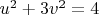 $u^2+3v^2=4$