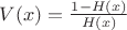 $V(x)=\frac{1-H(x)}{H(x)}$