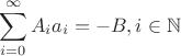 $$\sum_{i=0}^\infty A_ia_i=-B , i \in \mathbb N $$