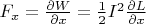 $F_x = \frac{\partial W}{\partial x} = \frac{1}{2} I^{2} \frac{\partial L}{\partial x}$
