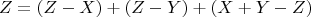 $$Z=(Z-X) + (Z-Y)+ (X+Y-Z)$$
