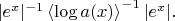 $|e^x|^{-1}\left<\log{a(x)}\right>^{-1}|e^x|.$