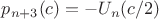 $p_{n+3}(c) = -U_n(c/2)$