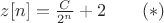 $z[n]=\frac{C}{2^n}+2\qquad(*)$