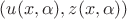 $(u(x,\alpha),z(x,\alpha))$