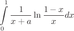 $$\int \limits_0^1 \frac{1}{x+a} \ln \frac {1-x}{x} dx$$