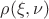 $\rho(\xi,\nu)$