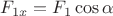 $F_{1x}=F_1\cos\alpha$