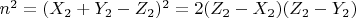 $n^2=(X_2+Y_2-Z_2)^2=2(Z_2-X_2)(Z_2-Y_2)$
