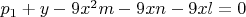 $p_1+y-9x^2m-9xn-9xl=0$