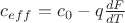 $c_{eff}=c_0-q\frac{d F}{d T}$
