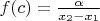 $f(c)=\frac{\alpha}{x_2-x_1}$