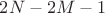 $2N-2M-1$