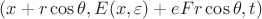 $(x+r\cos{\theta}, E(x, \varepsilon)+eFr\cos{\theta}, t)$