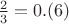 $\frac23=0.(6)$