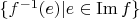$\{ f^{-1}(e) | e \in \mathrm{Im}\, f \}$