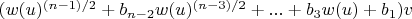 $(w(u)^{(n-1)/2}+b_{n-2} w(u)^{(n-3)/2}+...+b_3 w(u)+b_1) v$