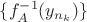 $\{f^{-1}_A(y_{n_k})\}$