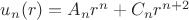 $u_n(r) = A_n r^n + C_n r^{n+2}$