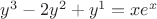 $y^3 - 2y^2 + y^1 = xe^x$