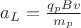 $a_L=\frac{q_pBv}{m_p}$