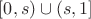 $[0,s)\cup(s,1]$