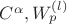 $C^\alpha, W^{(l)}_p $