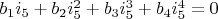 $b_1 i_5+b_2 i_5^2+b_3 i_5^3+b_4 i_5^4=0$