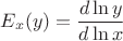 $$ E_x(y) = \frac{d \ln y}{d \ln x} $$