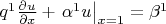 $q^1 \frac{\partial u}{\partial x} + \left.\alpha^1u\right|_{x=1}=\beta^1$
