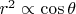 $r^2 \propto \cos{\theta}$