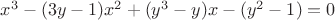 $x^3-(3y-1)x^2+(y^3-y)x-(y^2-1)=0$