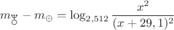 $$m_{\neptune}-m_{\oplus}=\log_{2,512}\frac{x^2}{(x+29,1)^2}$$