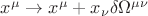 $x^{\mu}\to x^{\mu} +x_{\nu}\delta \Omega^{\mu \nu}$