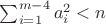 $\sum_{i=1}^{m-4} a_i^2 < n$ $\sum_{i=1}^{m-4} a_i^2 < n$
