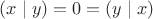 $ (x \mid y)=0=(y \mid x)$