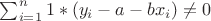 $\sum_{i=1}^n1*(y_i-a-bx_i) \ne 0$