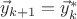$\vec{y}_{k+1} = \vec{y}_k^*$